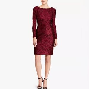 Lauren Ralph Lauren Velvet Floral Pattern Dress 12